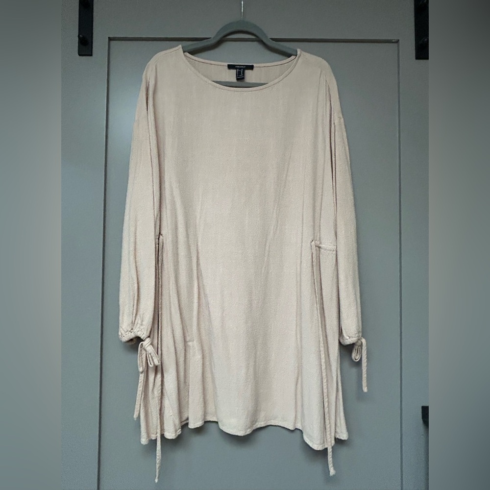 Forever 21 Cream Tunic with Tie Sleeves